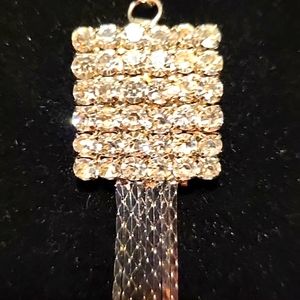 Glamorous rhinestone tassel necklace